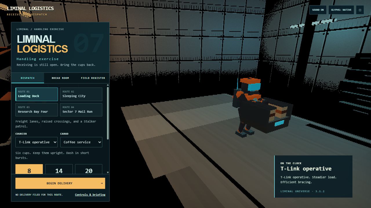 Liminal Logistics screenshot 1 from “Why I made Liminal Logistics”.