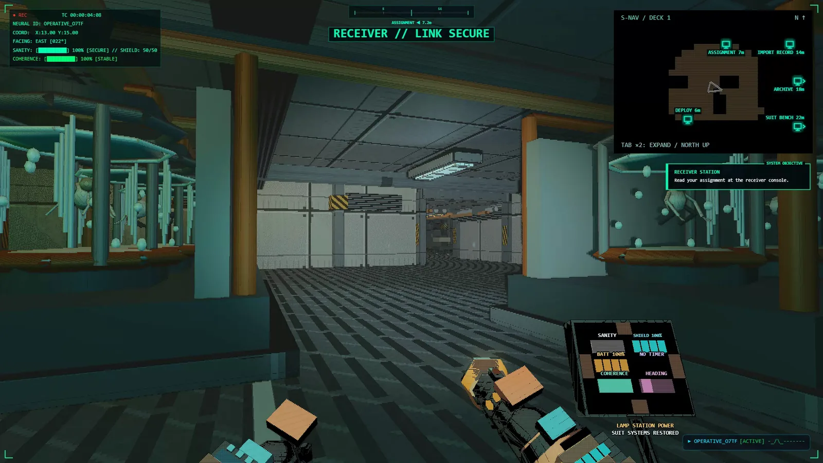 The receiver station and containment equipment in Liminal Protocol